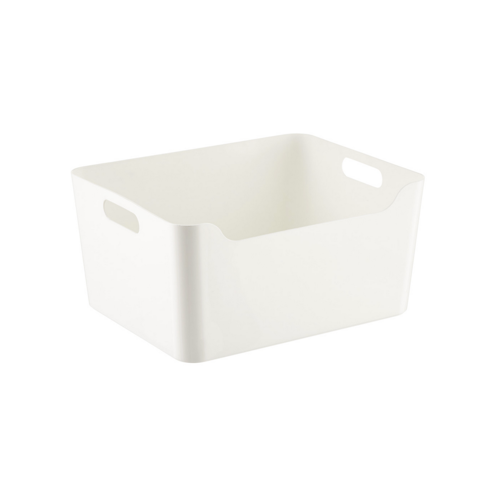 Small White Handled Storage Basket